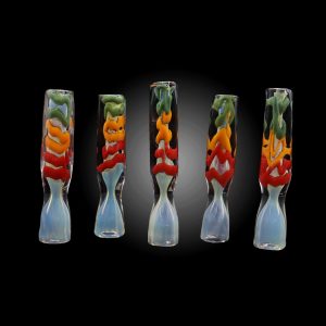3'' STRAIGHT ASSORTED GLASS CHILLUM 25CT JAR
