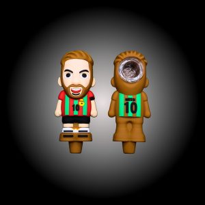 3.5'' SILICON MESSI DESIGN HAND PIPE 10CT JAR