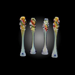 5'' YELLOW FUME TWISTED RASTA LINE ON TOP ONE HITTER 15CT JAR