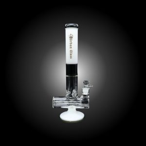 16" URBAN GLASS INLINE PERCULATOR WATER PIPE WHITE & BLACK