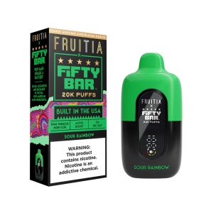 FRUITIA X FIFTY BAR DISPOSABLE 20000PF SOUR RAINBOW -BOX OF 5