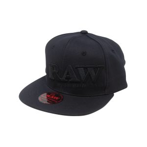 RAW FLEXFIT HAT BLACK ON BLACK LARGE / XL
