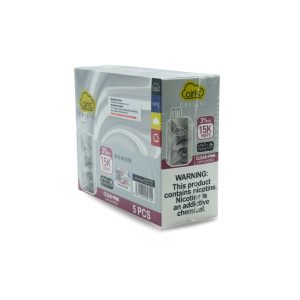 AIRIS CRYSTAL DISPOSABLE 15000PF CLEAR PINK (UNFLAVORED) 3% -BOX OF 5