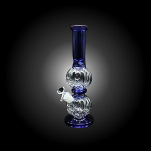 13" DOUBLE PUMKING HALLOWEEN WATER PIPE BLUE