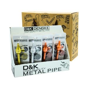 D&K STYLISH LOOK 135MM METAL PIPE WITH GRINDER AND SCREEN 12CT DISPLAY (DK8528A)