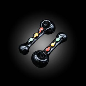 4.5'' BLACK TUBE RASTA MILLI WITH MUSHROOM ON BODY DESIGN HAND PIPE 7CT JAR