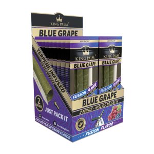 KING PALM 2 MINI ROLLS (1GM EACH) SQUEEZE & POP BLUE GRAPE 2CT PK -BOX OF 20 PACK