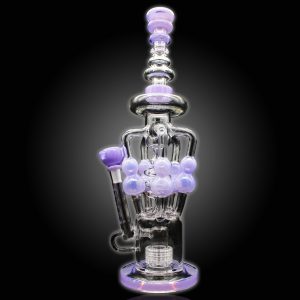 16'' 4 PRONG OUTSIDE ALL WORKED OUTSIDE RECYCLER WITH DOUBLE BUBBLE AND MATRIX PERC PURPLE