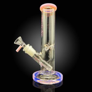 8'' INDIGO STRIGHT TUBE WITH COLORED MOUTH PIECE -M.PINK