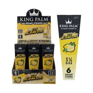 KING PALM HEMP CONES 1.25 LIL LEMON 6CT PACK 30 PACK PER BOX