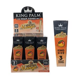 KING PALM HEMP CONES KING SIZE MONEY MANGO 3CT PACK 30 PACK PER BOX