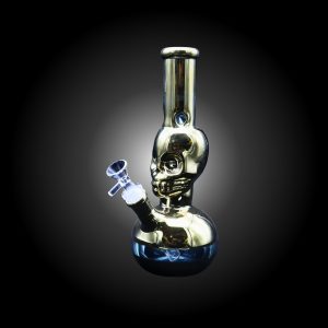 10'' CHROME SKULL WATER PIPE GOLD