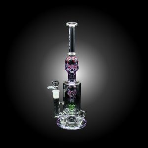 14'' SKULL SPLASH SHOWER HEAD URBAN GLASS WATER PIPE PURPLE