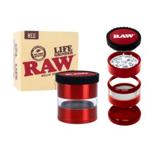 RAW LIFE GRINDER WITH CLEAR VIEW RED