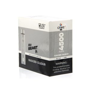 CRAVE PLUS MAX BEAST DISPOSABLE 4500PF NAKED CLEAR 3% -BOX OF 10