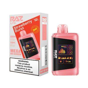 RAZ DISPOSABLE LTX25000PF STRAWBERRY BURST -BOX OF 5 (15000PF BOOST MODE)