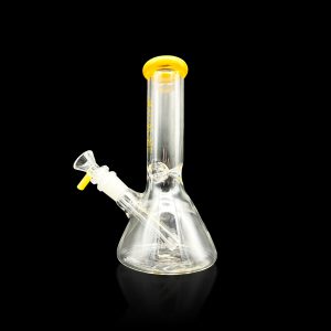 8'' INDIGO BEAKER PINCH COLOR & VERTICALLY STILTEDDOWN STEM GOLD