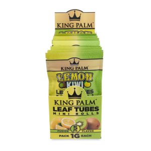 KING PALM SQUEEZE & POP 5 MINI ROLLS (1GM EACH) LEMON KIWI 5CT POUCH -BOX OF 15 POUCHES