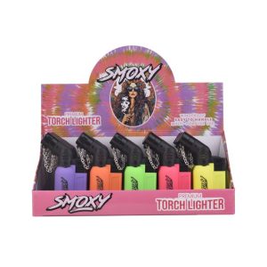SMOXY GIRL TORCH LIGHTER SMALL MIXED COLOR WINDPROOF -BOX OF 20 (SG104D)