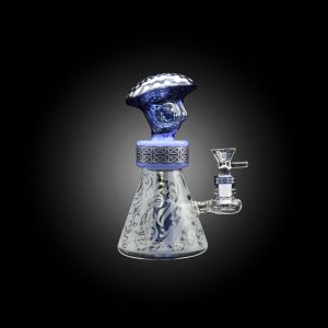 8.5'' RADIANT CHARACTER COATED ALIEN HEAD WATER PIPE BLUE-A