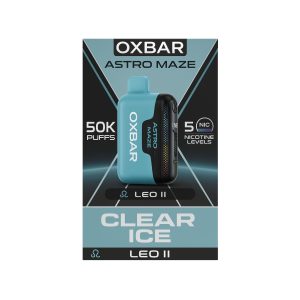 OXBAR ASTRO MAZE DISPOSABLE 50000PF CLEAR ICE 5% - LEO -BOX OF 5 (25000PF BOOST MODE)