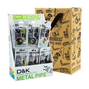 D&K 70MM METAL PIPE WITH ACRYLIC GRINDER & SCREEN 24CT DISPLAY