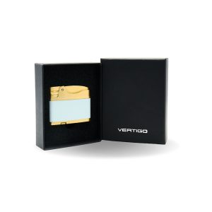 VERTIGO VINTAGE TORCH LIGHTER WHITE & GOLD