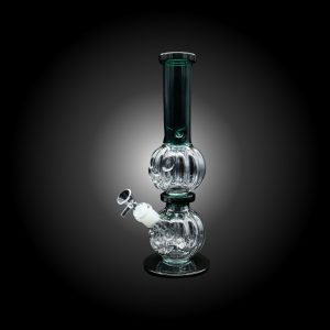 13'' DOUBLE PUMKING HALLOWEEN WATER PIPE TEAL