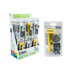 D&K DEEP BOWL WITH DIAMOND SHAPED HAND PIPE 30MM METAL GRINDER  & SCREEN -BOX OF 24 PCS