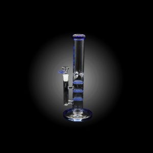 11'' TRIPLE HONEY COMB ICE PINCH STRAIGHT WATERPIPE BLUE