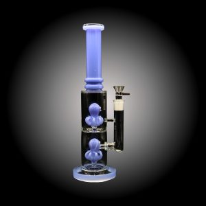 15'' DOUBLE CHAMBER WATER PIPE MILK BLUE