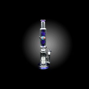 19'' ALPHA GLASS FREEZABLE GLYCERIN COIL PERC BEAKER WATERPIPE BLUE
