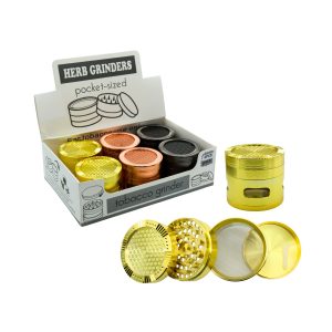 HIPSTER HONEY BEE DESIGN ON TOP DESIGN GRINDER 4 PART 62MM -BOX OF 6