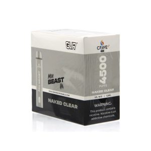 CRAVE PLUS MAX BEAST DISPOSABLE 4500PF NAKED CLEAR 5% -BOX OF 10