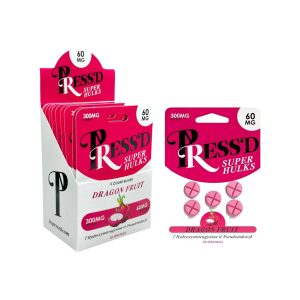 PRESSD SUPER HULKS 7-HYDROXY & PSEUDO TABLET (60MG PER TAB) 5CT PACK DRAGON FRUIT -BOX OF 10 PACK