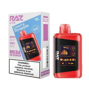 RAZ DISPOSABLE LTX25000PF CHERRY STRAPPLE -BOX OF 5 (15000PF BOOST MODE)