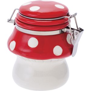 FUJIMA 5.5'' MUSHROOM CERAMIC JAR WITH CLASP (LSJ19)