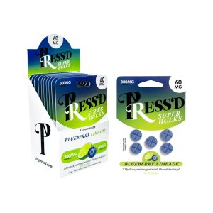 PRESSD SUPER HULKS 7-HYDROXY & PSEUDO TABLET (60MG PER TAB) 5CT PACK BLUEBERRY LIMEADE -BOX OF 10 PACK