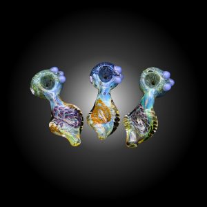 3'' FRIT FUME TWISTED MOUTH HAND PIPE 15CT JAR