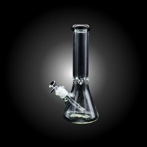 12'' CRYSTAL CLEAR CYLINDER GLASS BEAKER CLEAR BLACK
