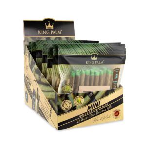 KING PALM 25 MINI ROLLS ORGANIC LEAF (1GM EACH) 25CT POUCH -BOX OF 8 POUCHES