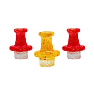 COLORED GLASS UFO 2 DIRECTION CARB CAP MIX COLOR 10CT JAR