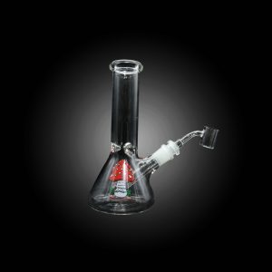 8'' PRINTED BEAKER WATER PIPE MUSHROOM RED