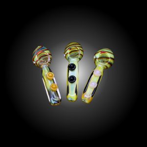 4'' HEAD COLOR RECTANGLE BODY BUTTON HAND PIPE 12CT JAR