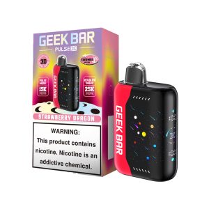 GEEK BAR PULSE X DISPOSABLE 25000PF STRAWBERRY DRAGON -BOX OF 5 (15000PF PULSE MODE-3D CURVED SCREEN)