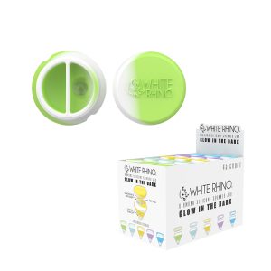 WHITE RHINO DIAMOND SPINNER SILICONE JAR GLOW IN THE DARK - 45 COUNT DISPLAY (SJ1004)