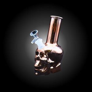 8'' METALLIC SKULL WATERPIPE ROSE GOLD