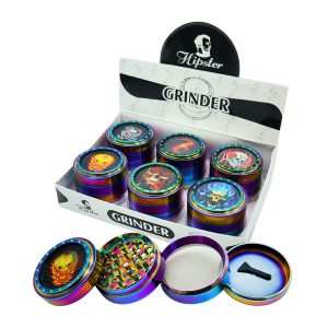 HIPSTER GOTHIC 3D DESIGN ON TOP GRINDER 63MM 4 PART -BOX OF 6 (SW2230B)