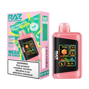 RAZ DISPOSABLE LTX25000PF STRAWBERRY PEACH GUSH -BOX OF 5 (15000PF BOOST MODE)-GUSH EDITION
