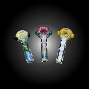 3'' FRIT FUME BUTTON MIX COLOR HAND PIPE 12CT JAR